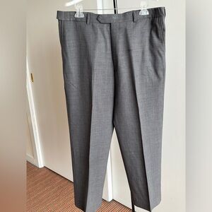 Cordovan & Grey pure virgin wool Men's dress pants Sz 38 Short flat front Gray